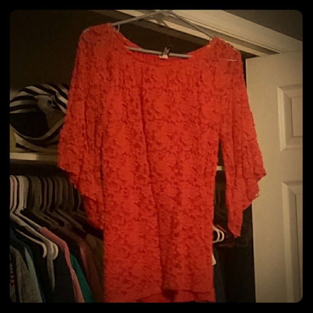 3/4 sleeve lace blouse fitted